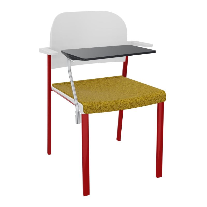 ROMY CHAISE 4P FIXES ASSISE TISSU DOSSIER POLYPRO AVEC ACCOUDOIRS+TABLETTE NOIRE E9 ZY PT