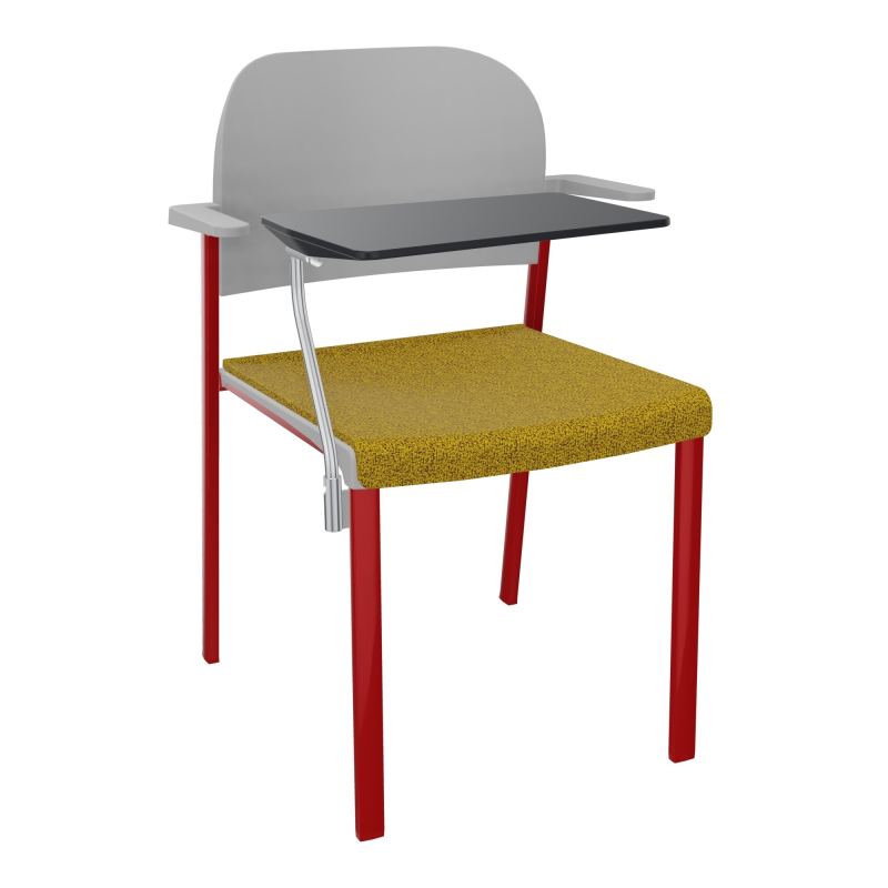 ROMY CHAISE 4P FIXES ASSISE TISSU DOSSIER POLYPRO AVEC ACCOUDOIRS+TABLETTE NOIRE E9 ZY PX