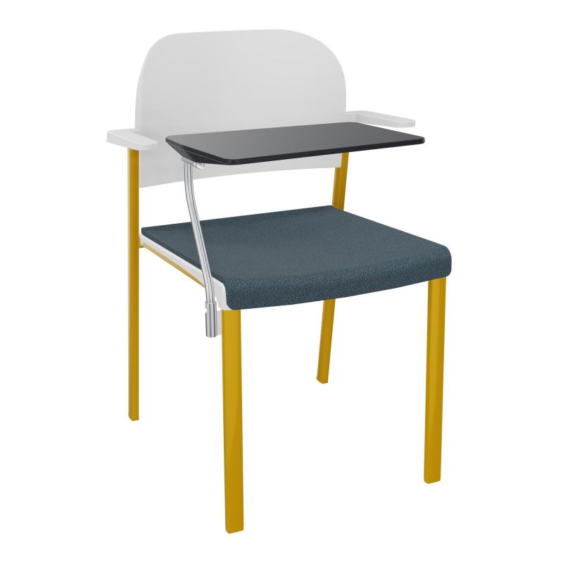 ROMY CHAISE 4P FIXES ASSISE TISSU DOSSIER POLYPRO AVEC ACCOUDOIRS+TABLETTE NOIRE  KA SX P