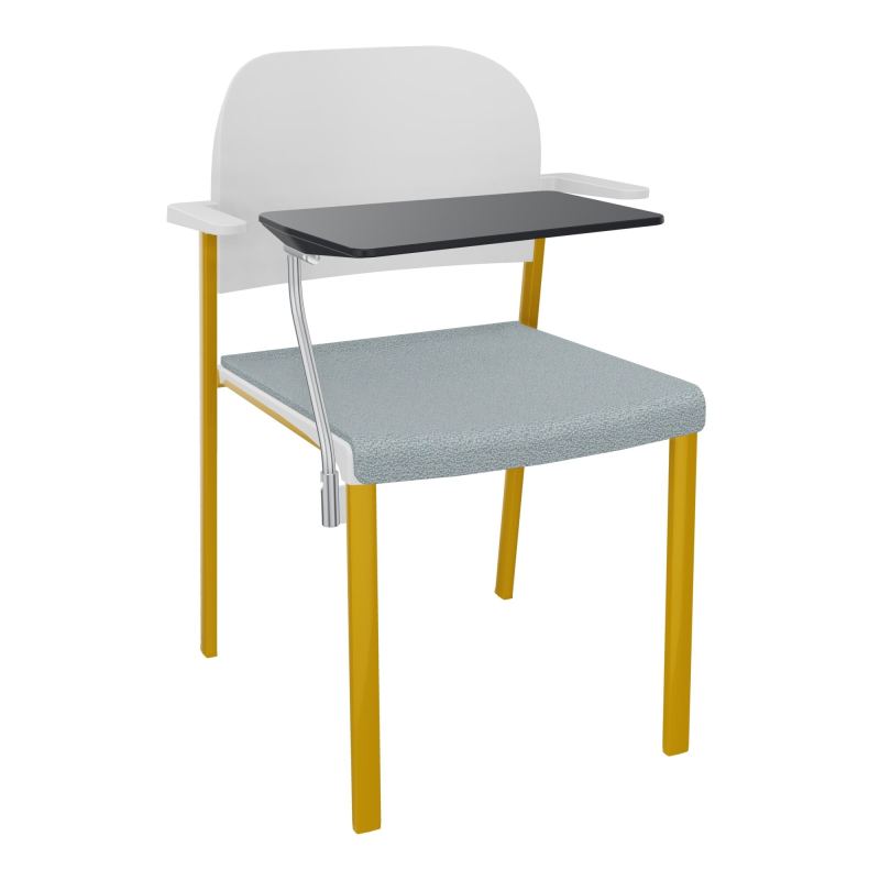 ROMY CHAISE 4P FIXES ASSISE TISSU DOSSIER POLYPRO AVEC ACCOUDOIRS+TABLETTE NOIRE  KD SX P