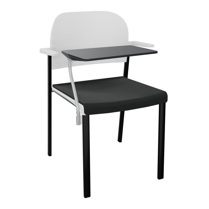 ROMY CHAISE 4P FIXES ASSISE TISSU DOSSIER POLYPRO AVEC ACCOUDOIRS+TABLETTE NOIRE  KE SG P