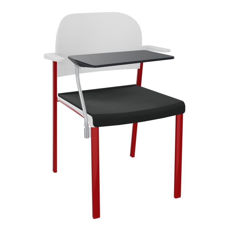 ROMY CHAISE 4P FIXES ASSISE TISSU DOSSIER POLYPRO AVEC ACCOUDOIRS+TABLETTE NOIRE  KE ZY P