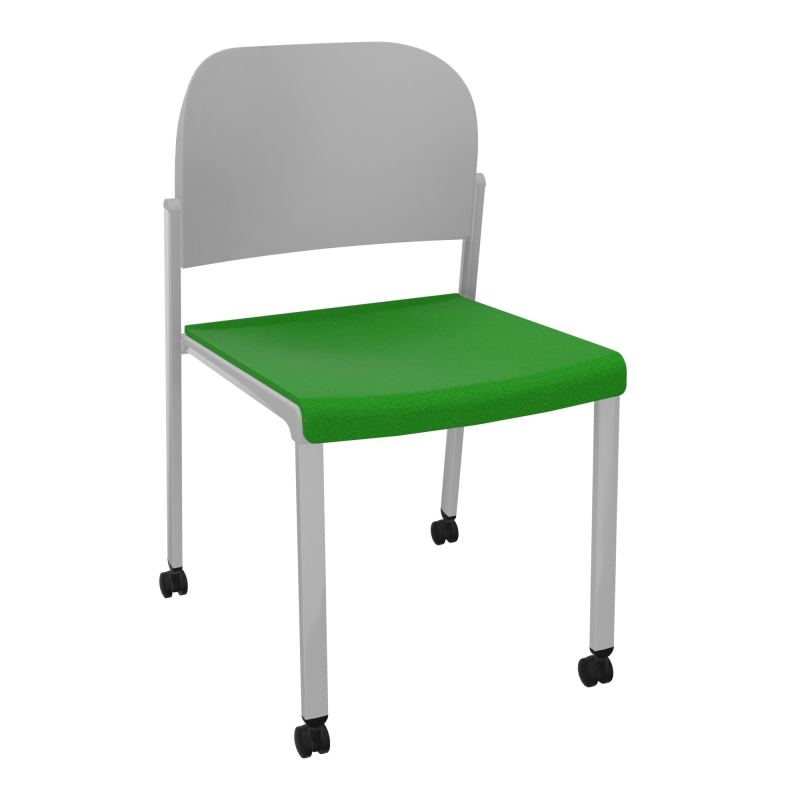 ROMY CHAISE 4P ROULT ASSISE TISSU DOSSIER POLYPRO SANS ACCOUDOIRS  A1 SB PX