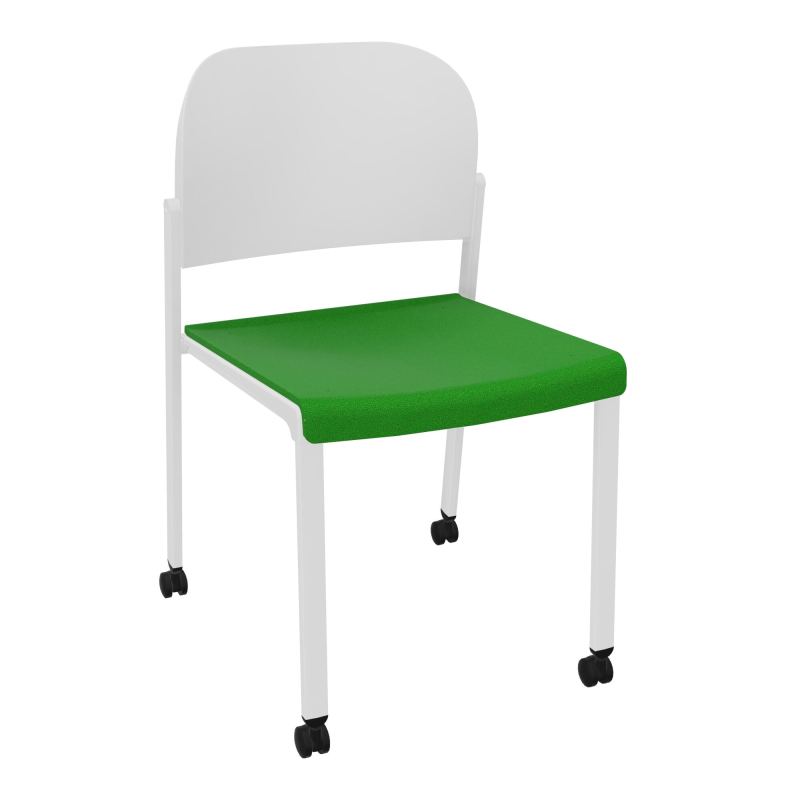 ROMY CHAISE 4P ROULT ASSISE TISSU DOSSIER POLYPRO SANS ACCOUDOIRS  A1 SP PT