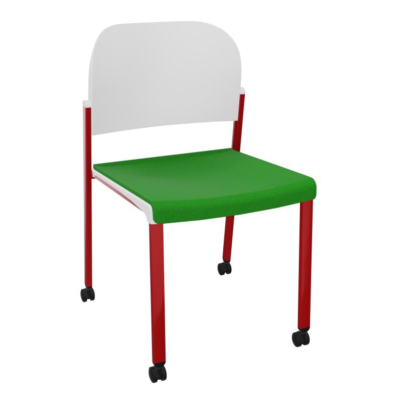 ROMY CHAISE 4P ROULT ASSISE TISSU DOSSIER POLYPRO SANS ACCOUDOIRS  A1 ZY PT