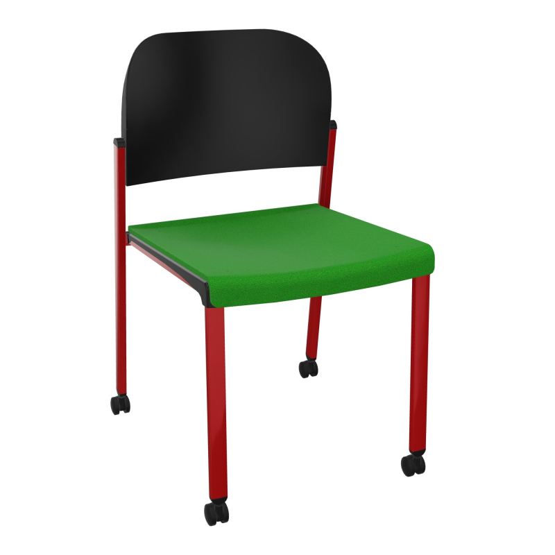 ROMY CHAISE 4P ROULT ASSISE TISSU DOSSIER POLYPRO SANS ACCOUDOIRS  A1 ZY PU