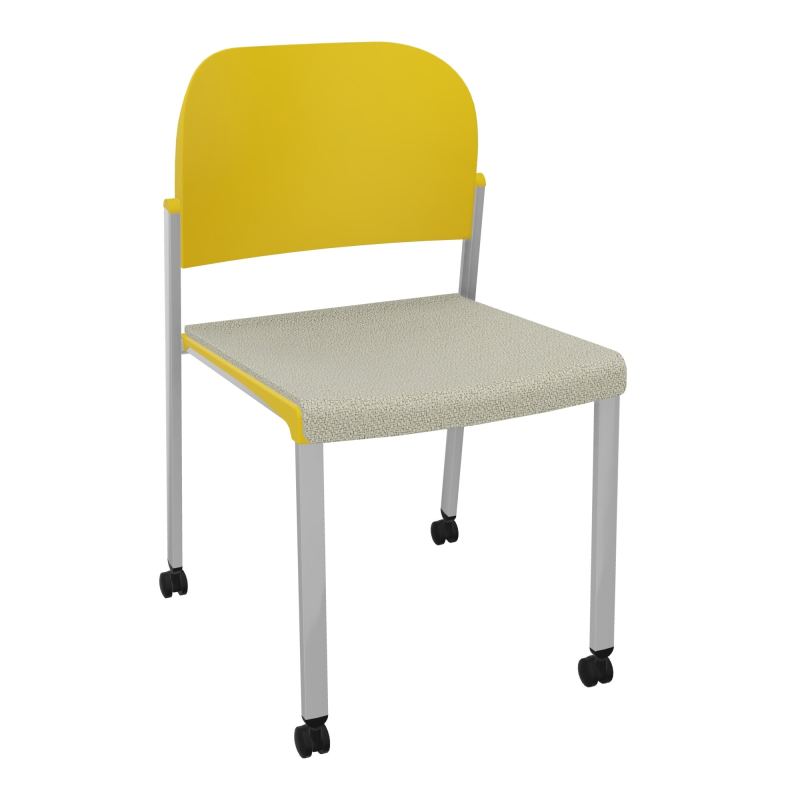 ROMY CHAISE 4P ROULT ASSISE TISSU DOSSIER POLYPRO SANS ACCOUDOIRS  A2 SB PW