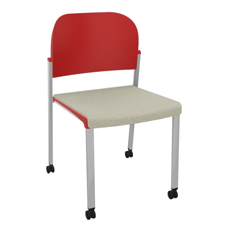 ROMY CHAISE 4P ROULT ASSISE TISSU DOSSIER POLYPRO SANS ACCOUDOIRS  A2 SB PZ