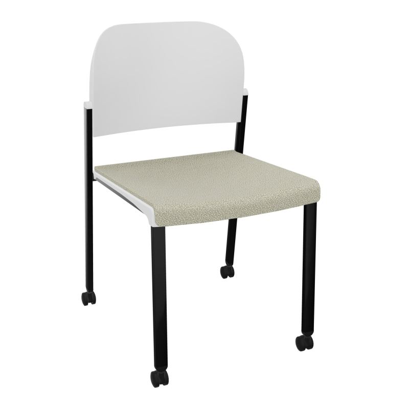 ROMY CHAISE 4P ROULT ASSISE TISSU DOSSIER POLYPRO SANS ACCOUDOIRS  A2 SG PT
