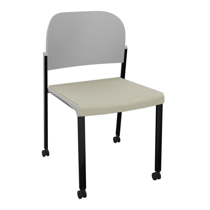 ROMY CHAISE 4P ROULT ASSISE TISSU DOSSIER POLYPRO SANS ACCOUDOIRS  A2 SG PX