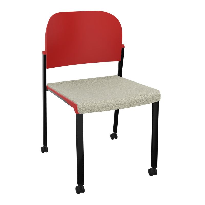 ROMY CHAISE 4P ROULT ASSISE TISSU DOSSIER POLYPRO SANS ACCOUDOIRS  A2 SG PZ