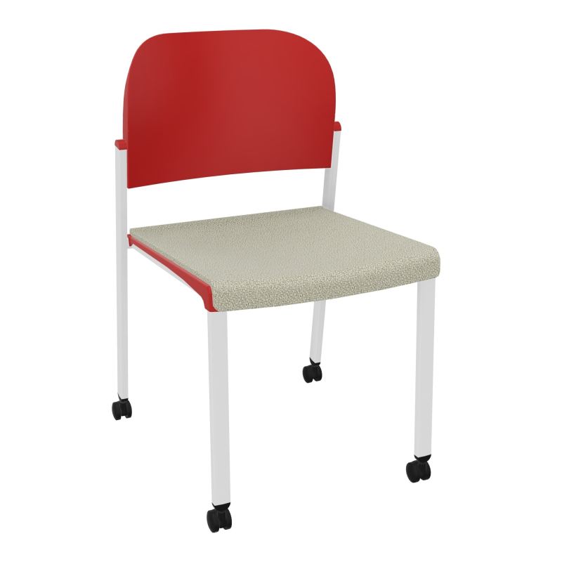 ROMY CHAISE 4P ROULT ASSISE TISSU DOSSIER POLYPRO SANS ACCOUDOIRS  A2 SP PZ