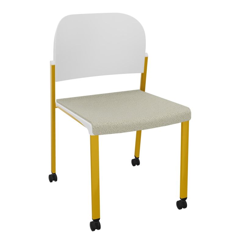 ROMY CHAISE 4P ROULT ASSISE TISSU DOSSIER POLYPRO SANS ACCOUDOIRS  A2 SX PT