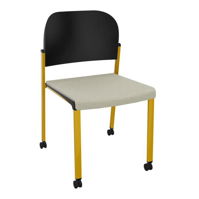 ROMY CHAISE 4P ROULT ASSISE TISSU DOSSIER POLYPRO SANS ACCOUDOIRS  A2 SX PU