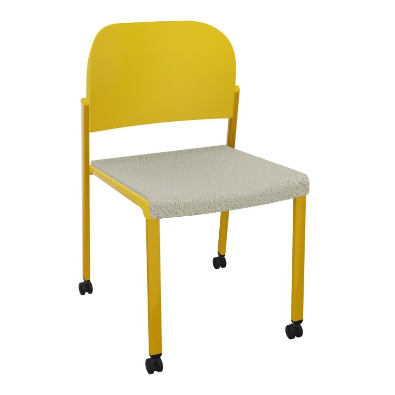 ROMY CHAISE 4P ROULT ASSISE TISSU DOSSIER POLYPRO SANS ACCOUDOIRS  A2 SX PW