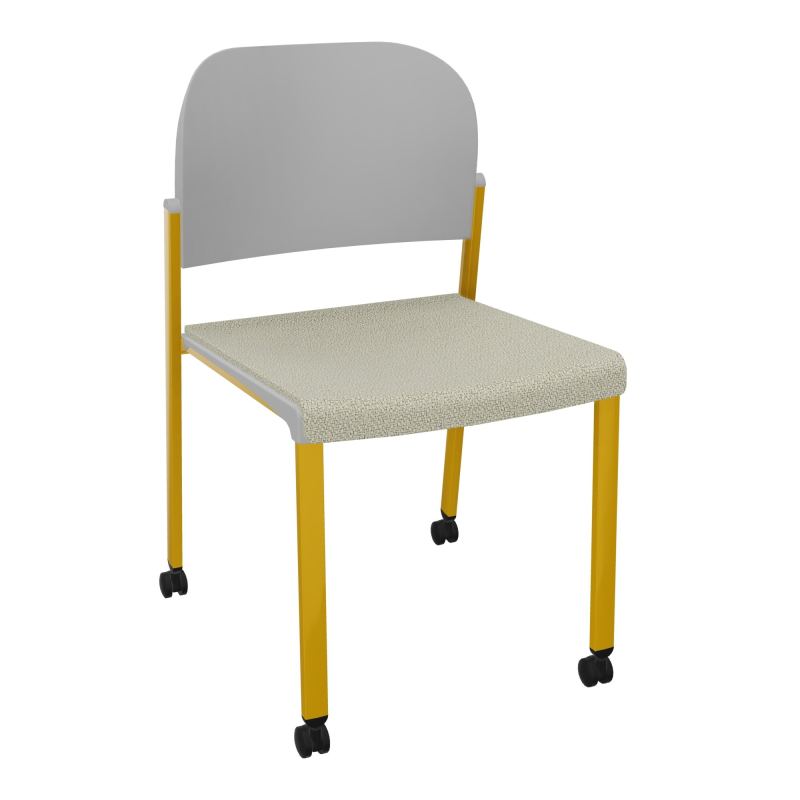 ROMY CHAISE 4P ROULT ASSISE TISSU DOSSIER POLYPRO SANS ACCOUDOIRS  A2 SX PX