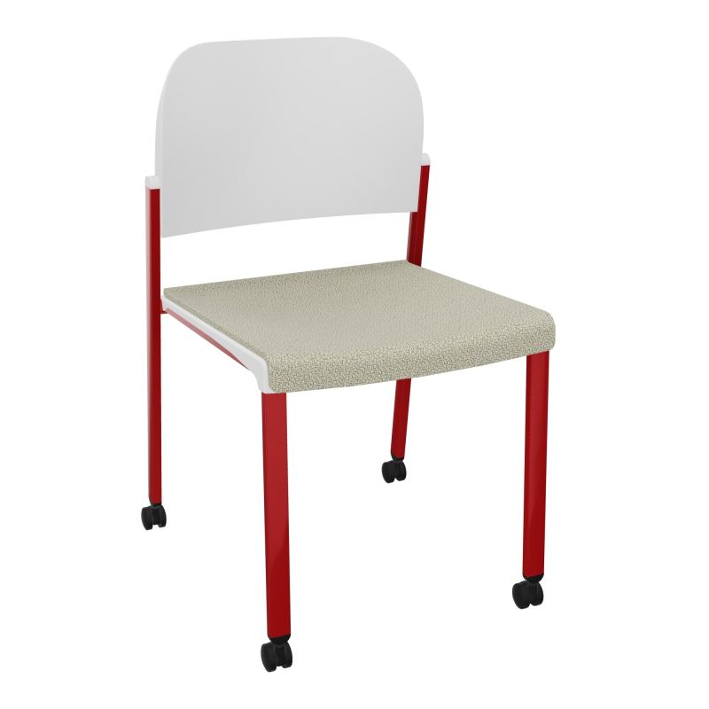 ROMY CHAISE 4P ROULT ASSISE TISSU DOSSIER POLYPRO SANS ACCOUDOIRS  A2 ZY PT