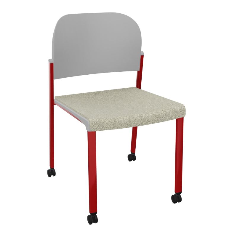 ROMY CHAISE 4P ROULT ASSISE TISSU DOSSIER POLYPRO SANS ACCOUDOIRS  A2 ZY PX