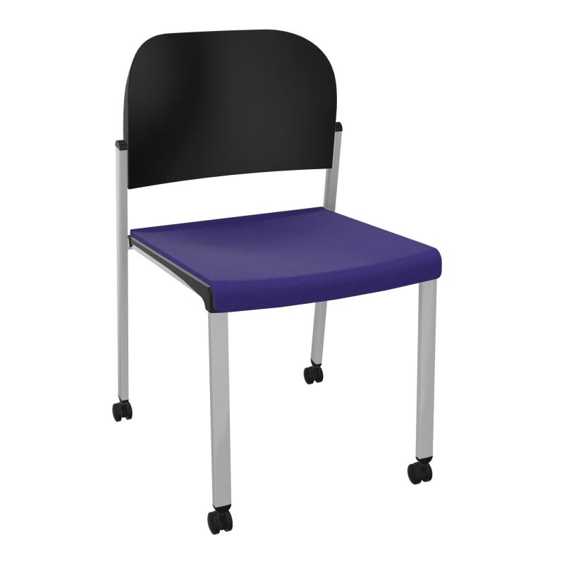 ROMY CHAISE 4P ROULT ASSISE TISSU DOSSIER POLYPRO SANS ACCOUDOIRS  A3 SB PU