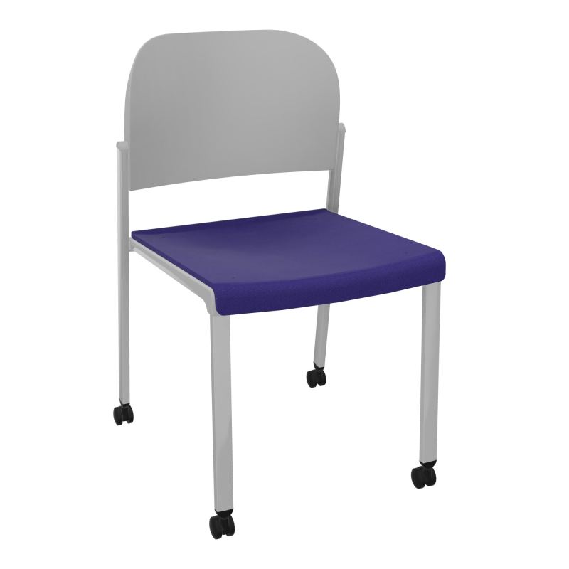 ROMY CHAISE 4P ROULT ASSISE TISSU DOSSIER POLYPRO SANS ACCOUDOIRS  A3 SB PX