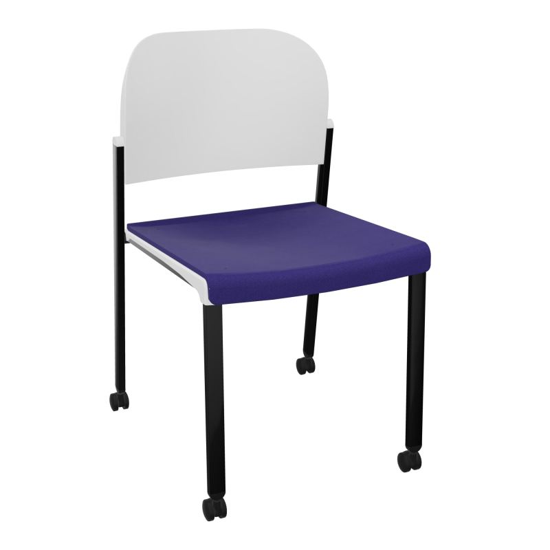ROMY CHAISE 4P ROULT ASSISE TISSU DOSSIER POLYPRO SANS ACCOUDOIRS  A3 SG PT