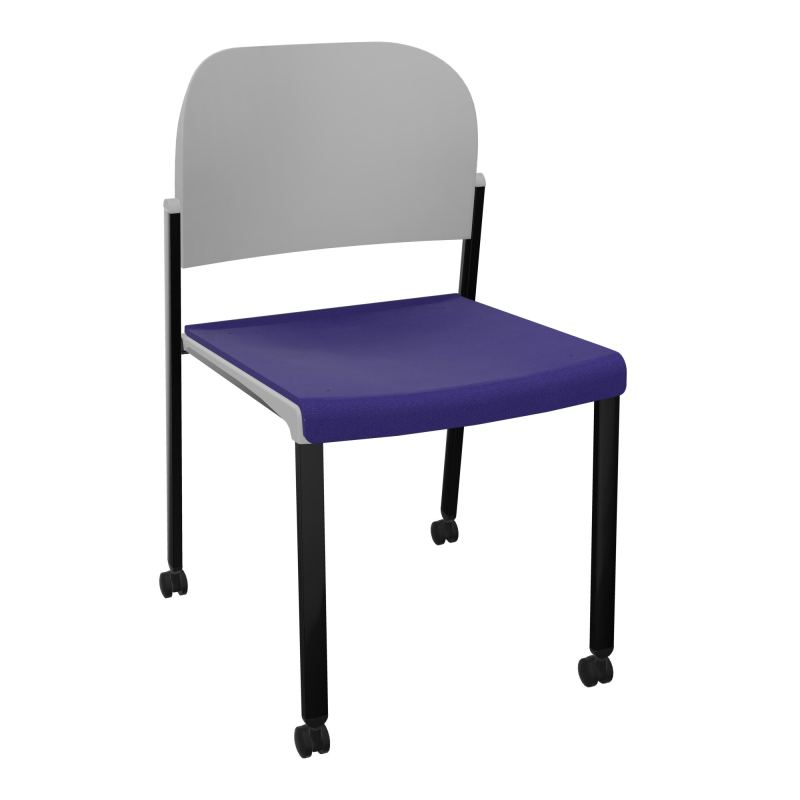 ROMY CHAISE 4P ROULT ASSISE TISSU DOSSIER POLYPRO SANS ACCOUDOIRS  A3 SG PX