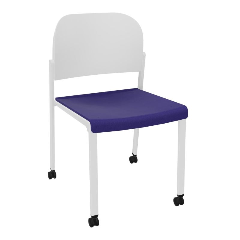 ROMY CHAISE 4P ROULT ASSISE TISSU DOSSIER POLYPRO SANS ACCOUDOIRS  A3 SP PT