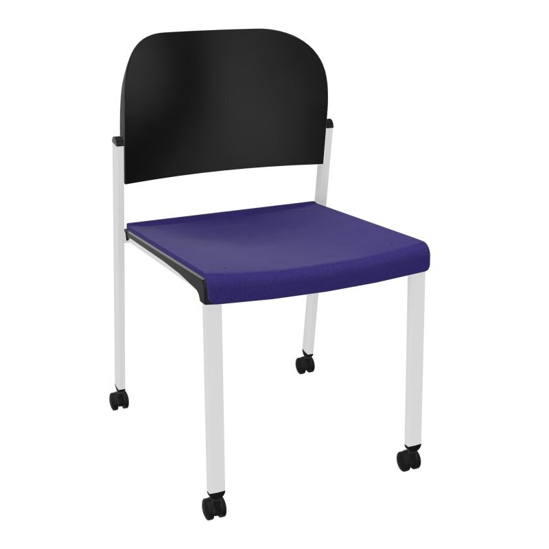 ROMY CHAISE 4P ROULT ASSISE TISSU DOSSIER POLYPRO SANS ACCOUDOIRS  A3 SP PU