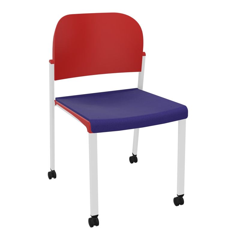 ROMY CHAISE 4P ROULT ASSISE TISSU DOSSIER POLYPRO SANS ACCOUDOIRS  A3 SP PZ