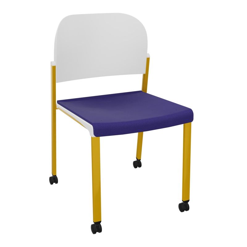 ROMY CHAISE 4P ROULT ASSISE TISSU DOSSIER POLYPRO SANS ACCOUDOIRS  A3 SX PT