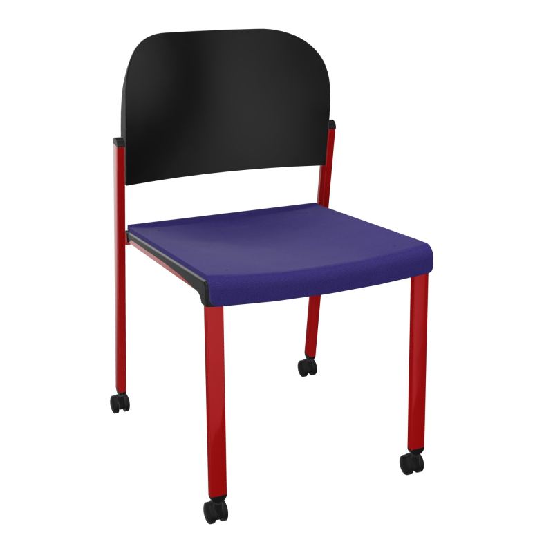 ROMY CHAISE 4P ROULT ASSISE TISSU DOSSIER POLYPRO SANS ACCOUDOIRS  A3 ZY PU