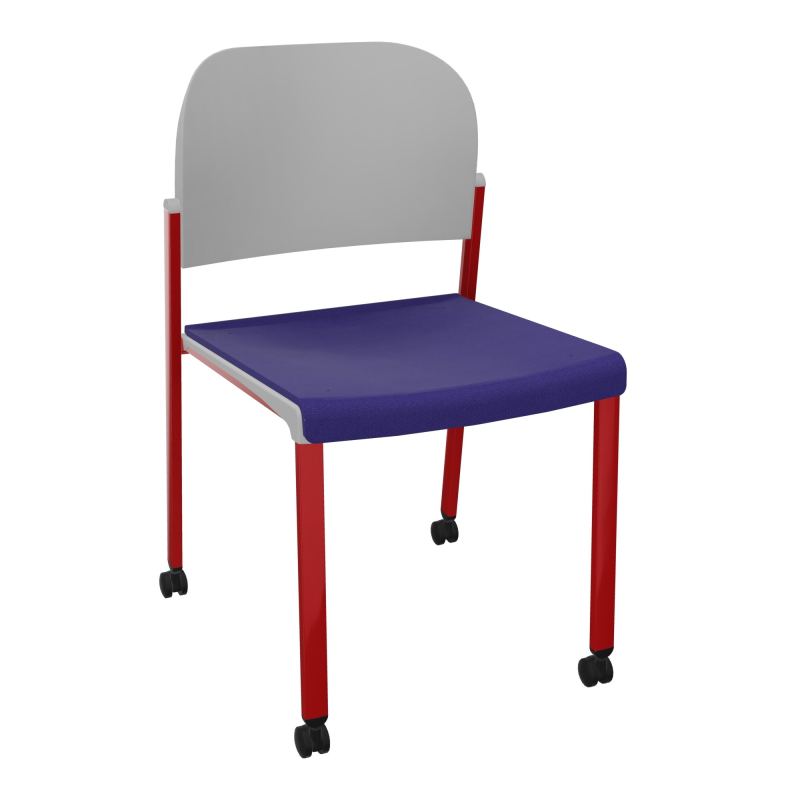 ROMY CHAISE 4P ROULT ASSISE TISSU DOSSIER POLYPRO SANS ACCOUDOIRS  A3 ZY PX