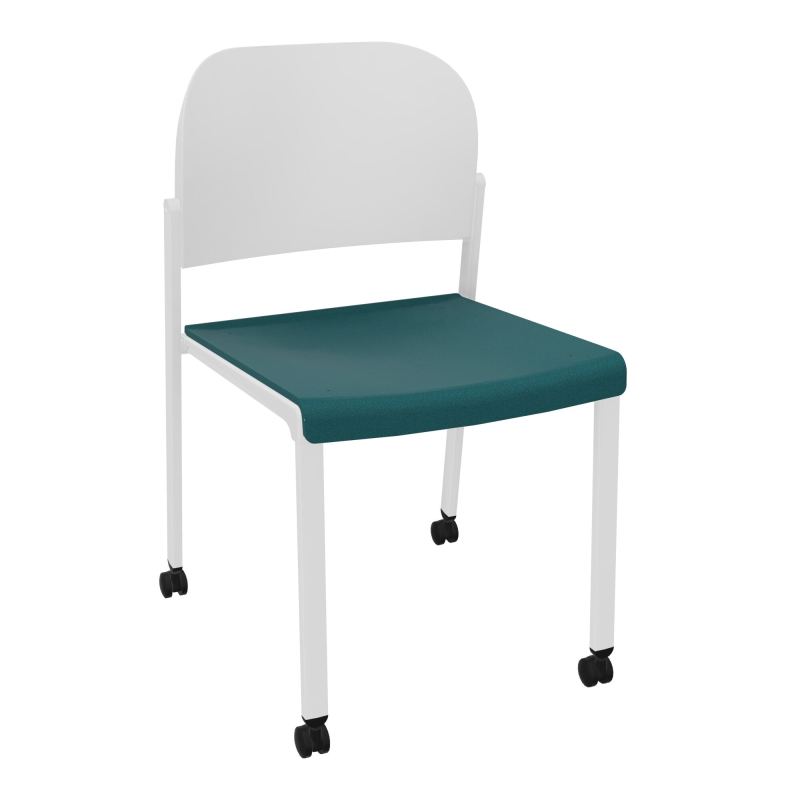 ROMY CHAISE 4P ROULT ASSISE TISSU DOSSIER POLYPRO SANS ACCOUDOIRS  A4 SP PT