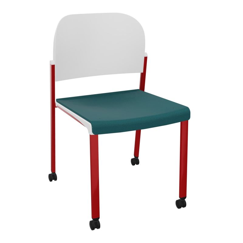 ROMY CHAISE 4P ROULT ASSISE TISSU DOSSIER POLYPRO SANS ACCOUDOIRS  A4 ZY PT