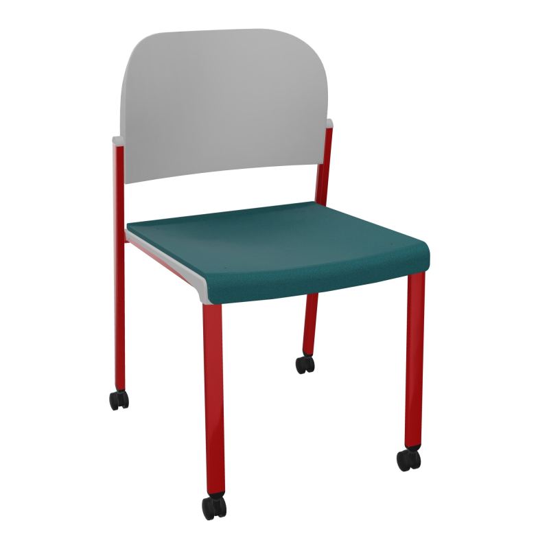 ROMY CHAISE 4P ROULT ASSISE TISSU DOSSIER POLYPRO SANS ACCOUDOIRS  A4 ZY PX
