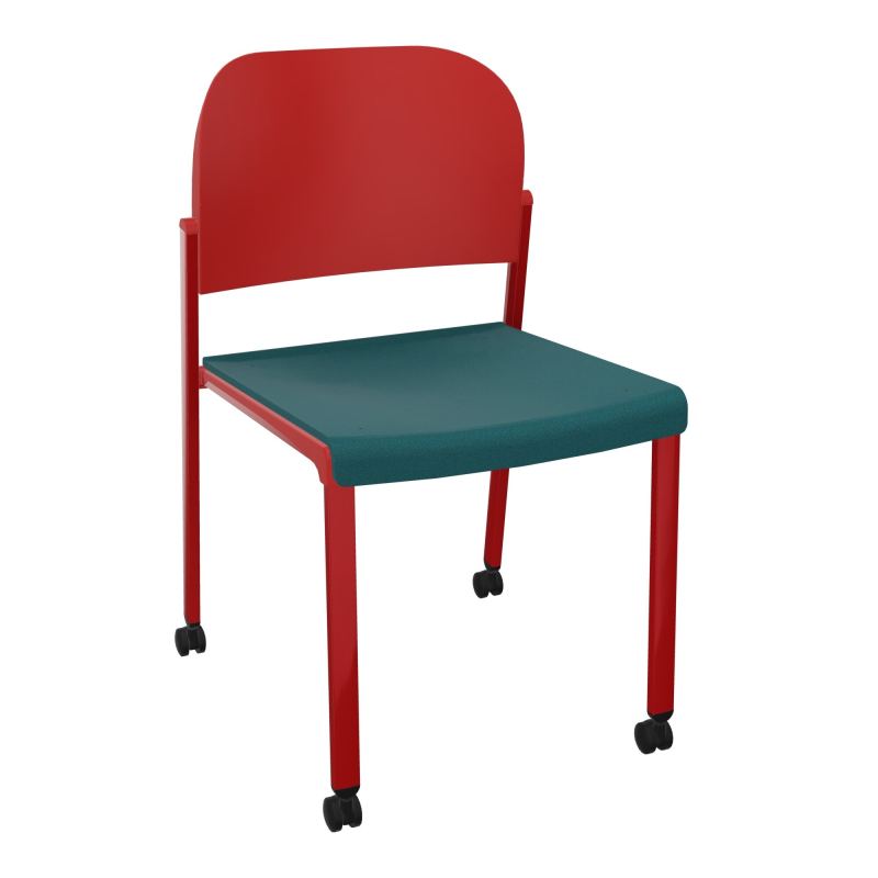 ROMY CHAISE 4P ROULT ASSISE TISSU DOSSIER POLYPRO SANS ACCOUDOIRS  A4 ZY PZ