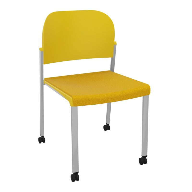 ROMY CHAISE 4P ROULT ASSISE TISSU DOSSIER POLYPRO SANS ACCOUDOIRS  A5 SB PW