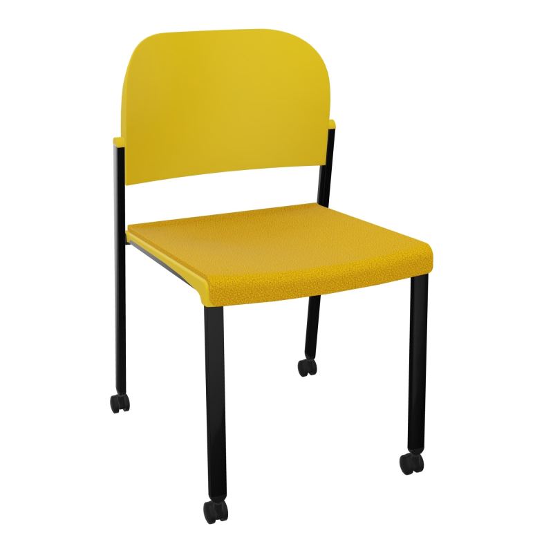 ROMY CHAISE 4P ROULT ASSISE TISSU DOSSIER POLYPRO SANS ACCOUDOIRS  A5 SG PW