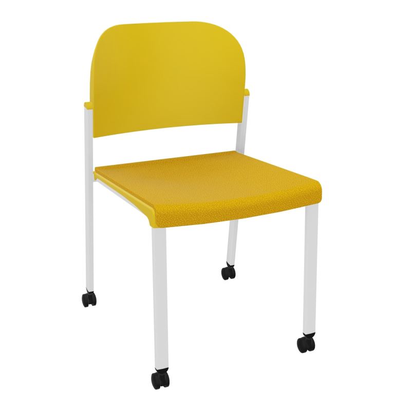 ROMY CHAISE 4P ROULT ASSISE TISSU DOSSIER POLYPRO SANS ACCOUDOIRS  A5 SP PW