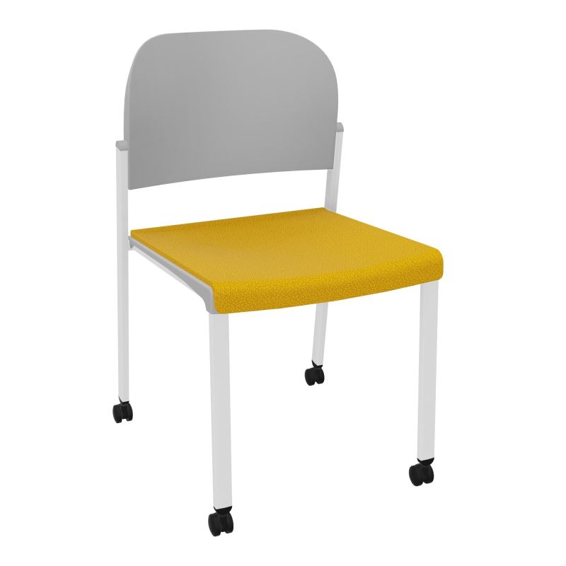 ROMY CHAISE 4P ROULT ASSISE TISSU DOSSIER POLYPRO SANS ACCOUDOIRS  A5 SP PX