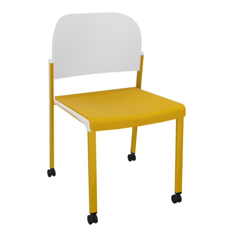 ROMY CHAISE 4P ROULT ASSISE TISSU DOSSIER POLYPRO SANS ACCOUDOIRS  A5 SX PT