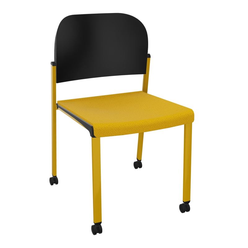 ROMY CHAISE 4P ROULT ASSISE TISSU DOSSIER POLYPRO SANS ACCOUDOIRS  A5 SX PU