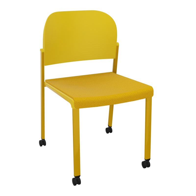 ROMY CHAISE 4P ROULT ASSISE TISSU DOSSIER POLYPRO SANS ACCOUDOIRS  A5 SX PW