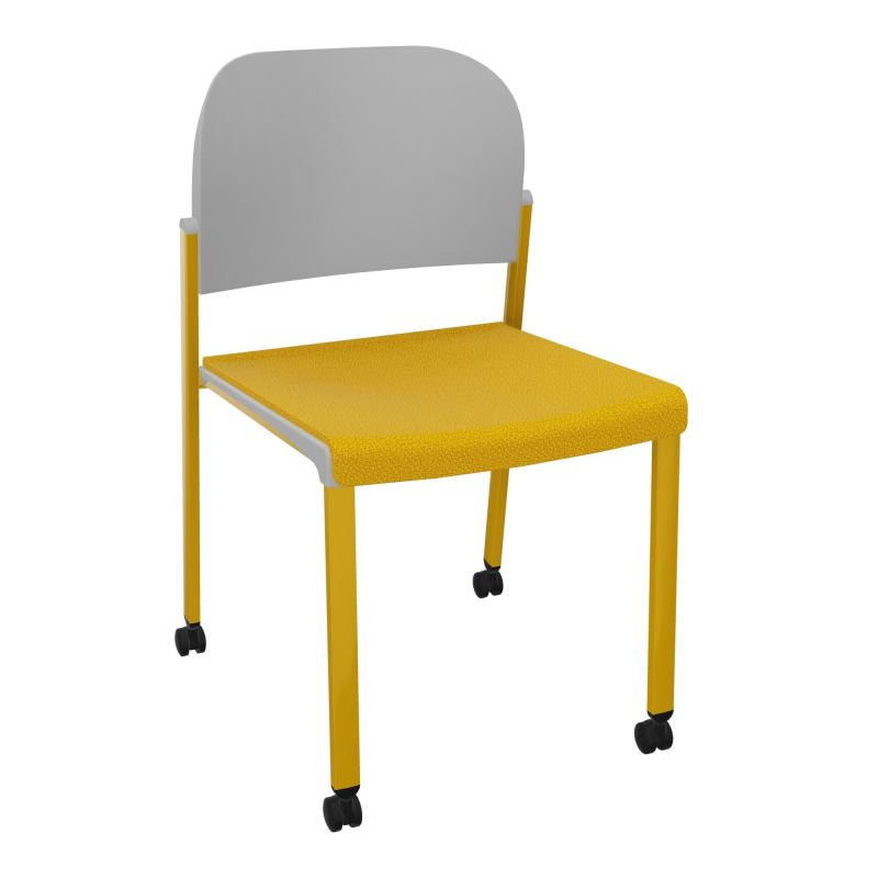 ROMY CHAISE 4P ROULT ASSISE TISSU DOSSIER POLYPRO SANS ACCOUDOIRS  A5 SX PX