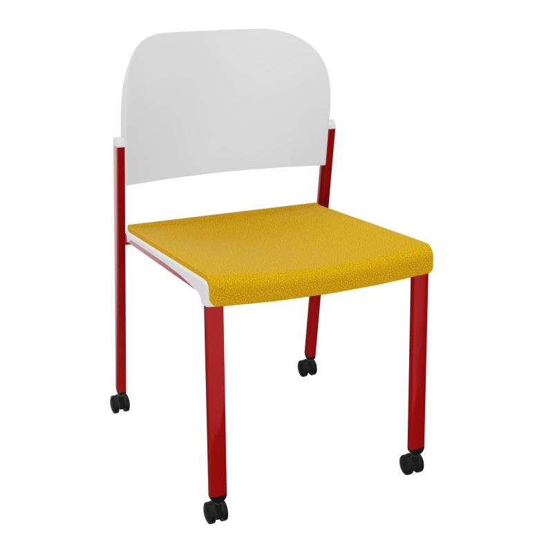 ROMY CHAISE 4P ROULT ASSISE TISSU DOSSIER POLYPRO SANS ACCOUDOIRS  A5 ZY PT