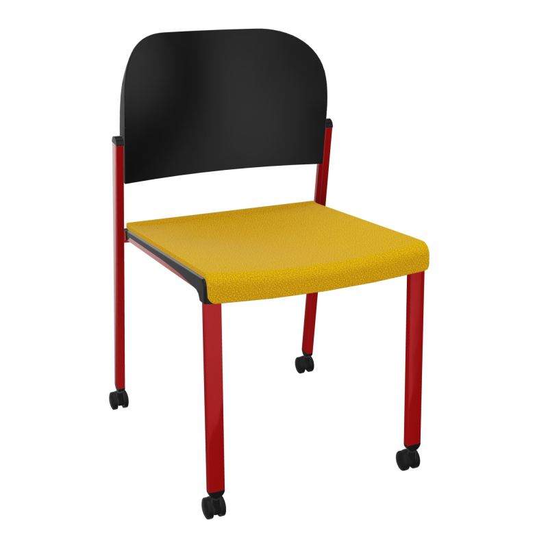 ROMY CHAISE 4P ROULT ASSISE TISSU DOSSIER POLYPRO SANS ACCOUDOIRS  A5 ZY PU