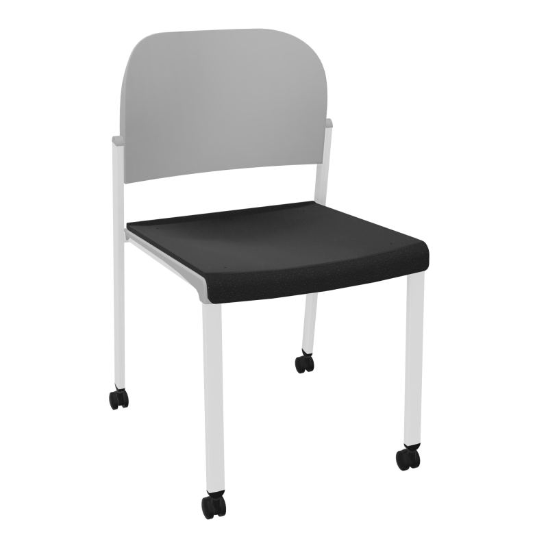 ROMY CHAISE 4P ROULT ASSISE TISSU DOSSIER POLYPRO SANS ACCOUDOIRS  A6 SP PX