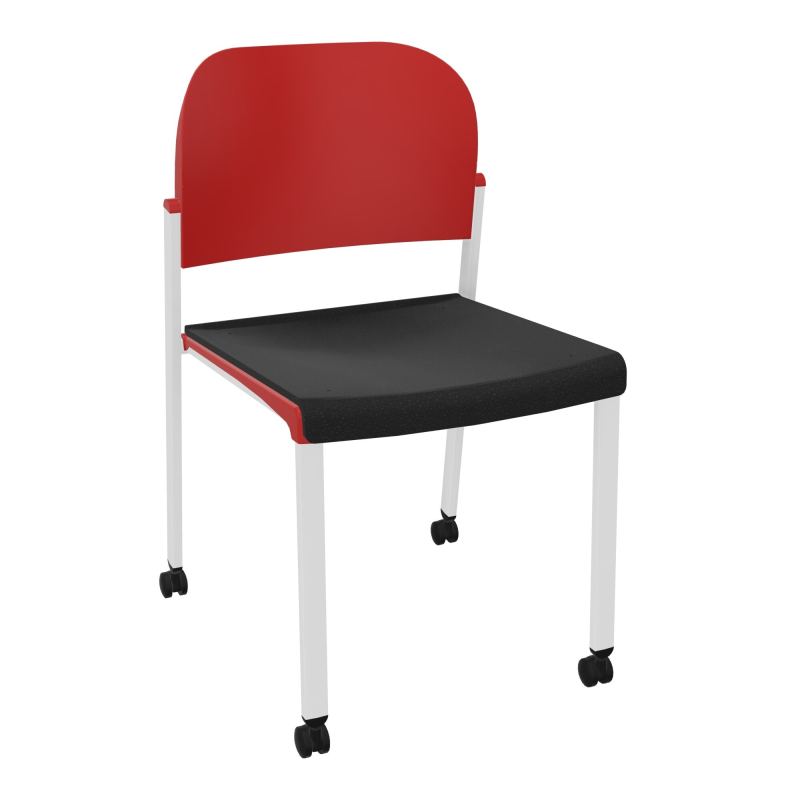 ROMY CHAISE 4P ROULT ASSISE TISSU DOSSIER POLYPRO SANS ACCOUDOIRS  A6 SP PZ