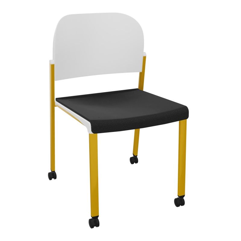 ROMY CHAISE 4P ROULT ASSISE TISSU DOSSIER POLYPRO SANS ACCOUDOIRS  A6 SX PT