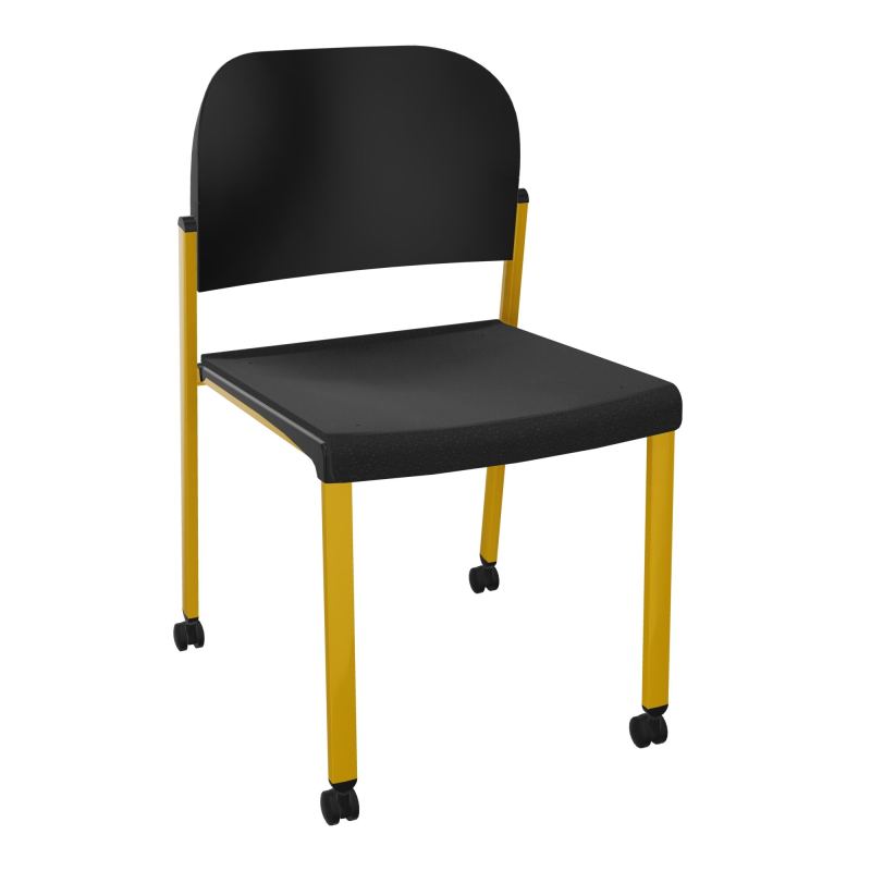 ROMY CHAISE 4P ROULT ASSISE TISSU DOSSIER POLYPRO SANS ACCOUDOIRS  A6 SX PU